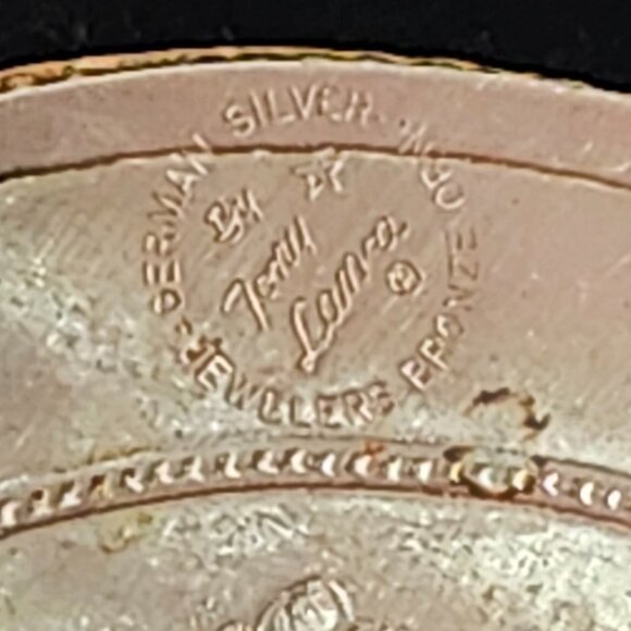 Tony Lama Bronze and German Silver Belt Buckle of a  Cowboy Roping A Calf - Picture 9 of 10